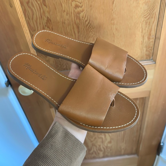 madewell the boardwalk post slide leather sandals - Picture 3 of 11